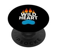 Lupo peloso dal cuore selvaggio di Therian Pride. PopSockets PopGrip Adesivo