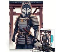 Lupo Samurai Guerriero Puzzle Giapponese da 1000 Pezzi Gioco di Abilità Mentali Taglio di Precisione Affascinante Hobby per i Momenti di Ozio (38x52cm)