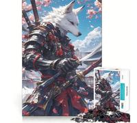 Lupo Samurai Sotto i Ciliegi in Fiore Puzzle per Adulti da 1000 Pezzi Gioco di Esercizio Mentale Zero Gap Perfetto Incastro Attività di Legame per Persone Amate (38x26cm)