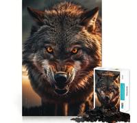 Lupo Selvaggio in Puzzle Selvaggio per Adolescenti 1000 Pezzi Rafforza la Memoria Rilassa Passatempo Qualità Bordo Regalo Festivo (38x26cm)