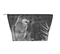 Lupo selvaggio stampato, Borsa da toilette Borsa per trucco Borsa per cosmetici Borsa da toilette da viaggio portatile