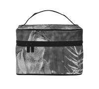 Lupo selvaggio stampato, Borsa per il trucco Borsa per cosmetici Borsa da toilette da viaggio portatile Astuccio per matite Astuccio da toilette