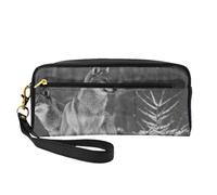 Lupo selvaggio stampato, Borsa per il trucco Borsa per cosmetici Borsa da viaggio portatile da toilette Astuccio in pelle per donne e ragazze
