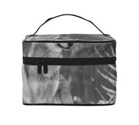 Lupo selvaggio stampatoBorsa per il trucco, borsa cosmetica portatile per donna - Organizer da viaggio per cosmetici, regalo per momenti speciali