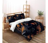 lupo Set Di Biancheria Da Letto Artee Copripiumino 2 Pezzi Comfort Fibra Ultra-fine Per Coppia Adulti Doppia Con Cerniera Double（200x200cm）