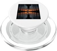lupo, silhouette, lago, riflessione, su, il, lago PopSockets PopGrip per MagSafe