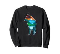 Lupo Silhouette Natura Foresta Montagne Deserto Lupo Arte Felpa