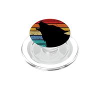 Lupo solitario retrò ulula sopravvive regalo sagoma montagna PopSockets PopGrip per MagSafe