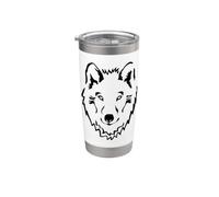 Lupo solitario, volto di sciacallo, animale selvatico, idea regalo per uomini, donne e bambini Bicchiere termico in acciaio inox doppia parete