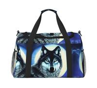 lupo sotto la luna È una borsa da viaggio a tracolla portatile con grande capacità e multifunzione, un must per i viaggi all'aperto
