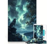 Lupo sotto l'aurora boreale - Puzzle da 1000 pezzi per ragazzi - Stimola le capacità cognitive - Divertente - Chiusura sicura - Nessun pezzo si stacca - Un modo coinvolgente per passare