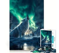 Lupo sotto l'aurora boreale - Puzzle da 1000 pezzi per ragazzi - Stimola le capacità cognitive - Divertimento - Chiusura sicura - Nessun pezzo si stacca - Un modo coinvolgente per passare