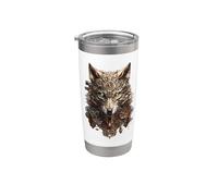 Lupo steampunk Bicchiere termico in acciaio inox doppia parete