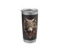 Lupo steampunk Bicchiere termico in acciaio inox doppia parete