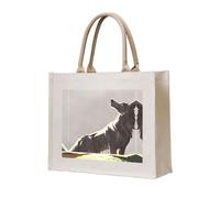 Lupo sul prato stampato tridimensionale tela tote bag adatto per viaggi, lavoro, fitness, campeggio e spiaggia trasporto