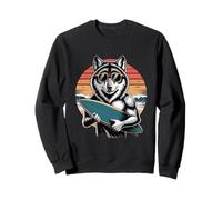 Lupo Surf con Occhiali da Sole Retro Oceano Felpa