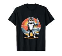 Lupo Surf con Occhiali da Sole Retro Oceano Maglietta