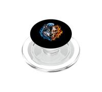 Lupo, teschio, fuoco, e, ghiaccio, luna, foresta, stile gotico, fauna PopSockets PopGrip per MagSafe