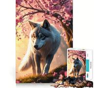 Lupo tra i ciliegi in fiore Puzzle da 1000 pezzi Gioco di logica Esercizio di logica Incastro preciso Senza spazi Sfida cerebrale interattiva per la casa (38x26cm)