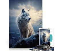 Lupo tra le montagne innevate - Puzzle da 1000 pezzi per adulti,gioco di concentrazione mentale,qualità premium,taglio laser,divertimento serale in famiglia (50x75cm)