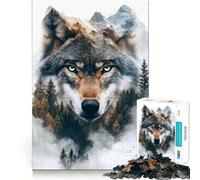 Lupo tra le montagne - Puzzle da 1000 pezzi - Gioco mentale divertente - Pezzi a incastro precisi - Attività rilassante di gruppo al chiuso (50x75cm)