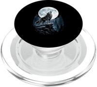 Lupo ululante Alla Luna Notte Foresta Scena PopSockets PopGrip per MagSafe
