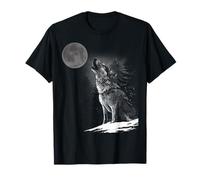 Lupo ululante che ulula alla luna per donne e uomini Maglietta
