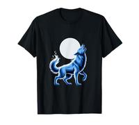 Lupo Ululante Sotto La Luna Piena Maglietta