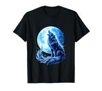 Lupo Ululante sotto La Luna Piena Maglietta