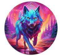 lupo1000 Pezzi Puzzle Rotondo AnimaliPuzzle Classico Bel Regalo Per Amici Di Famiglia Edugattoivo Per Adulti, Regali Difficile1000 pezzi (67.5x67.5cm)
