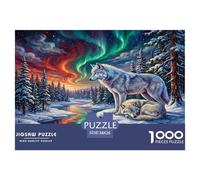 lupoJigsaw Puzzle Impossibili 1000 Pezzi AuroraSnow foresta Decorazione Per La Casa. Rilassamento E Intelligence Per Adulti E Ragazzi Da 14 Anni 38x26cm/1000pcs