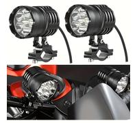 Lupu Auto 2pz Fari LED per Moto, Luce Antinebbia, Abbagliante 120W 12V, LED Ausiliario, Accessori Lampada LED per Moto, Luci Aggiuntive Universali per Moto con Interruttore