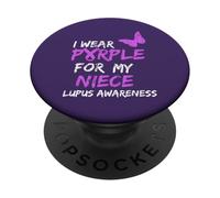 Lupus Awareness I Wear Purple For My Niece PopSockets PopGrip Adesivo