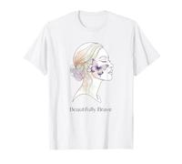 Lupus Splendidamente Coraggioso Viola Farfalla Line Art Woman Maglietta