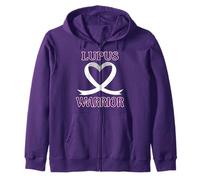 Lupus Warrior Awareness Heart Ribbon Felpa con Cappuccio