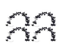 Luqeeg 6,6 Piedi di Ghirlanda di Autunno Nera, Foglia D'acero Vite Artificiali Foglie Autunnali Decorazioni con Steli Flessibili per la Festa di Halloween Decorazioni Natalizie di