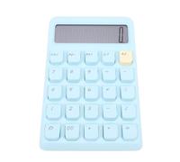 Luqeeg Calcolatore del Desktop Solare a 12 Cifre, Calcolatrice della Tastiera a Scala di Grandi Dimensioni con Display LCD, Chiavi Sensibili, Energia Solare, Portatile per L'ufficio (BLUE)