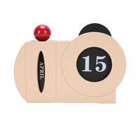Luqeeg Calendario Perpetuo in Legno Vintage, Calendario da Scrivania in Legno Massello Abs Riutilizzabile, Piccolo Accessorio da Tavolo Decorativo in Stile Rustico per Casa