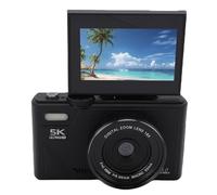 Luqeeg Cámara Digital, 5K Anti-Vibración WiFi 75M Enfoque Automático Videocámara con Zoom Digital 18X, Cámara Portátil | Videocámara de Llavero para Viaje Ciclismo Escalada (BLACK)