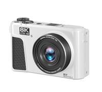 Luqeeg Camera 88 MP 8K, Autofocus Zoom 18X, Schermo Lancio 3 Pollici 180, Telecamera Mirrorless WiFi a Doppia Batteria con Tappo per Lenti, Scheda di Memoria da 32GB per Fotografia (WHITE)