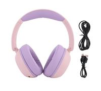 Luqeeg Cuffie Bluetooth per Bambini, Luci LED Colorate Sopra gli Auricolari, Wireless Cablato 85/103 DBA Volume 25 Ore di Riproduzione Memory Sponge per Telefono Cellulare Tablet (PINK)