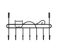 Luqeeg Gancio Sopra la Porta, Appendiabiti in Metallo, Appendiabiti per Asciugamani, Cappelliera Versatile Organizer per Armadio Pensile per Camera Letto Bagno Ingresso Nero Opaco (nero opaco)