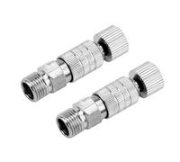 Luqeeg Giunto a Sgancio Rapido per Aerografo da 2 Pezzi da 1/8 di Pollice, Adattatore per Tubo Maschio/femmina, Raccordo per Costruzione in Lega di Metallo con Spegnimento Automatico Girevole,