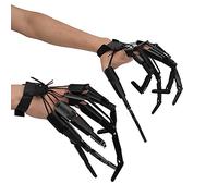 Luqeeg Halloween Articolato Dito Estensione Giocattoli, Indossabile Flessibile Scheletro Spaventoso Artiglio Osso Mano, Fantasma Strega Artigli Estensione Accessori Cosplay, Puntelli
