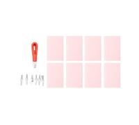 Luqeeg Kit di Strumenti per Intaglio del Linoleum, 8 Blocchi di Gomma Rosa Kit Versatile per Taglierina del Linoleum Strumenti per Intaglio del per Stampa su Blocchi