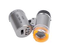 Luqeeg Lente per Gioiellieri con Ingrandimento 60X, Microscopio Tascabile, Lente d'Ingrandimento per Gioielli con 2 Luci LED, Ideale per la Raccolta di Oggetti Antichi e il Rilevamento di Valuta