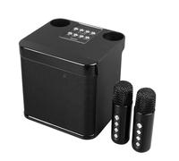 Luqeeg Macchina per Karaoke con 2 Microfoni, Altoparlante Portatile per Feste in Casa, Canti con Amici o Familiari, Doppio Microfono, Subwoofer, per Feste di Compleanno di Natale,