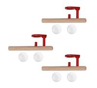 Luqeeg Set di 3 Giocattoli con Tubo Soffia Palline in Legno per Bambini | Giocattolo a pressione d\'aria STEM, design a tubo cavo lucidato a mano, gioco con palla galleggiante per aula e casa