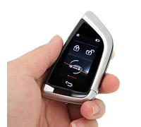 Luqeeg Smart Remote Car Key Portachiavi intelligente con schermo LCD Portachiavi Keyless Entry Auto Lock Sostituzione universale del portachiavi dell'auto per l'auto One Click Start (D'argento)