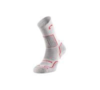 Lurbel Logan Five, calzini senza cuciture, calzini da trekking, calzini anti-vesciche, anti-odore e traspiranti. Unisex., grigio cielo/rosso, M
